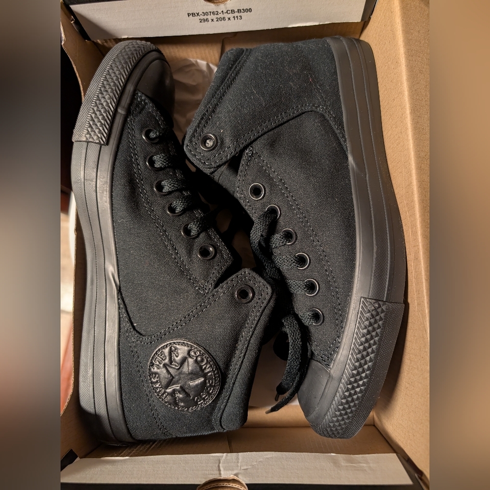 Converse Chuck Taylor High Street Hi 'Triple Black' Sneakers Size M8 W10 N/Box - Picture 10 of 12